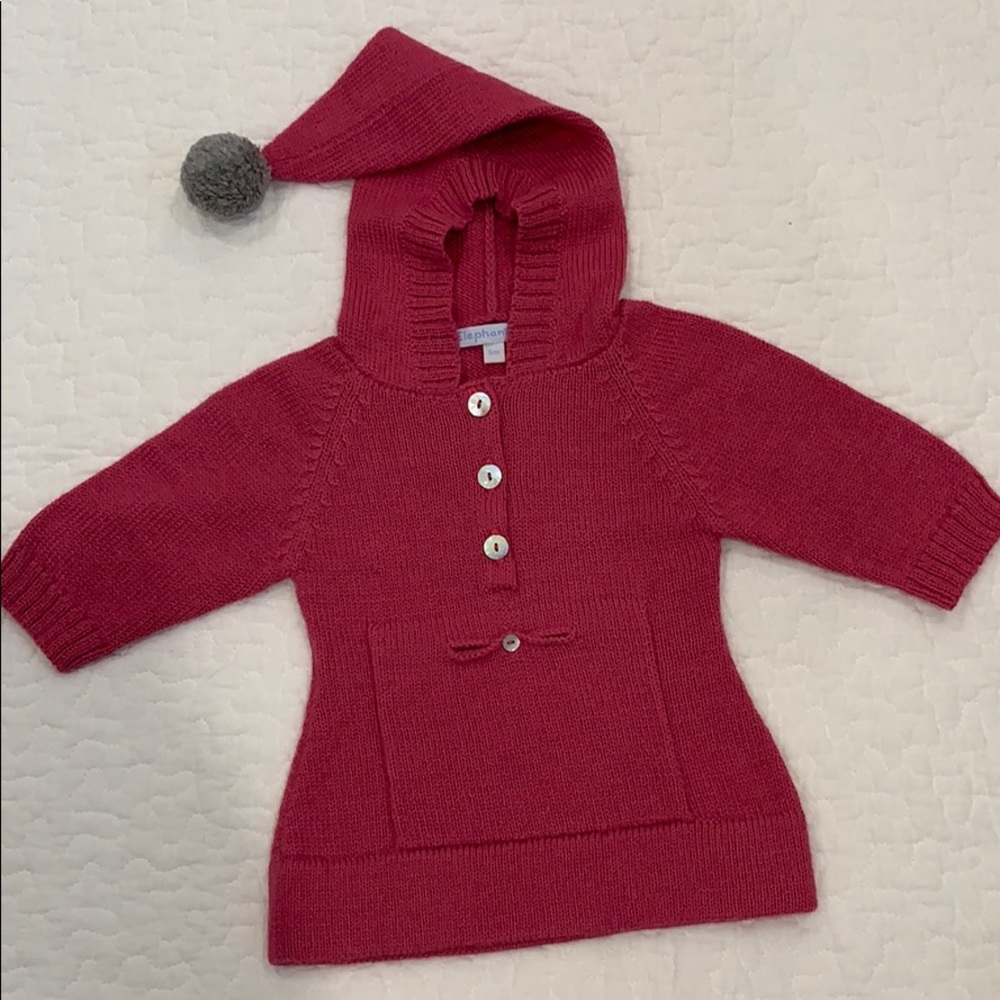 Elephantito Alpaca Pom Pom Hoody-EUC